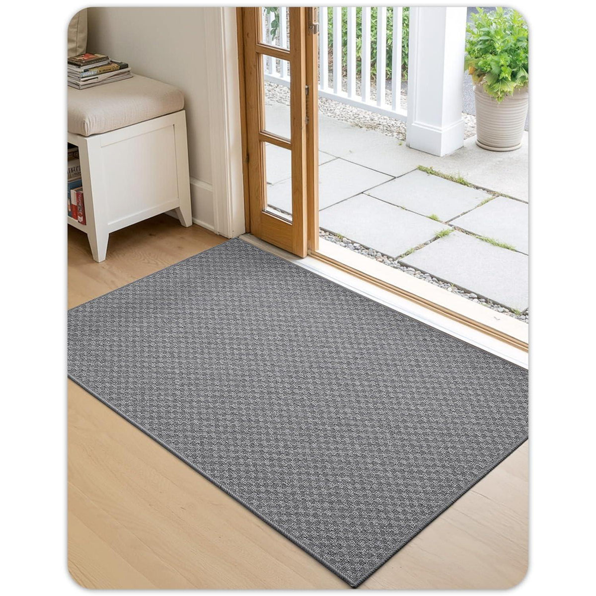 Graue Gitter Fußmatte Innen 80x120cm - Schmutzfangmatte