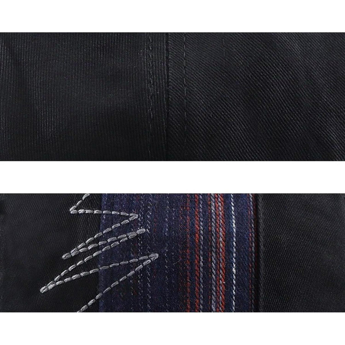 Patchwork Schiebermütze Herren | Vintage Barret Cap Weinrot-b