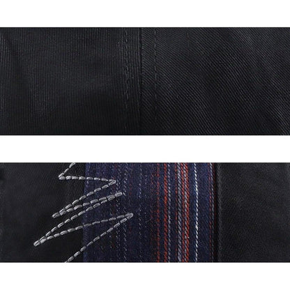 Patchwork Schiebermütze Herren | Vintage Barret Cap Weinrot-b
