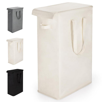 Faltbarer Wäschekorb mit Deckel 55L – Beige