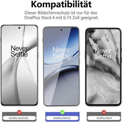 Panzerglas Displayschutzfolie für OnePlus Nord 4 – 3er Set