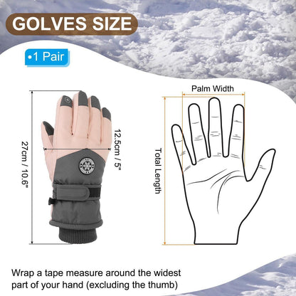 Winterhandschuhe Herren wasserdicht Touchscreen warm dunkelgrau-weiß
