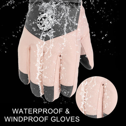 Winterhandschuhe Herren wasserdicht Touchscreen warm dunkelgrau-weiß