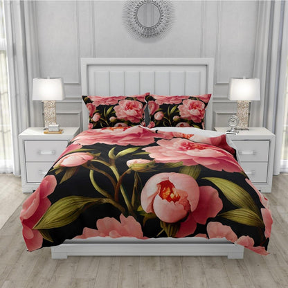 Blumen Bettwäsche Set 135x200 Rosa Floral 3D Mikrofaser