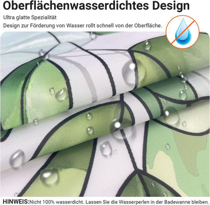 Moderne Blätter Duschvorhang 260x200cm Grün, Antischimmel