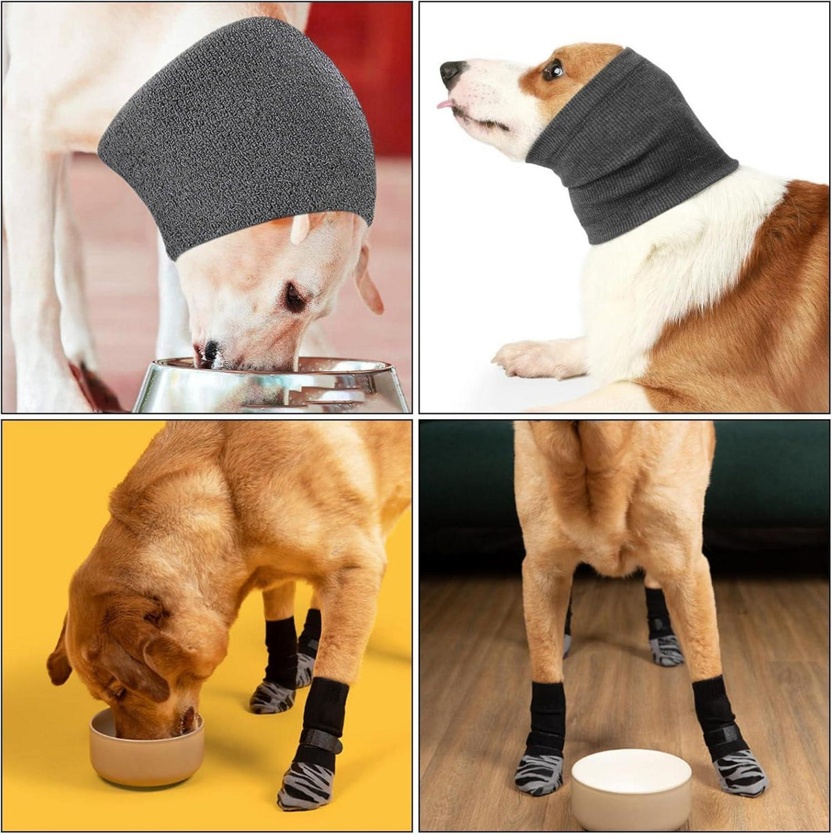 DKDDSSS Hundeschuhe Hundesocken Anti-Rutsch L Schwarz Ohrenschutzhundes