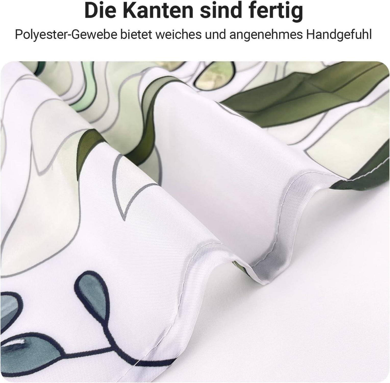 Duschvorhang 280x200cm Grün Blätter Antischimmel Textil Wasserabweisend
