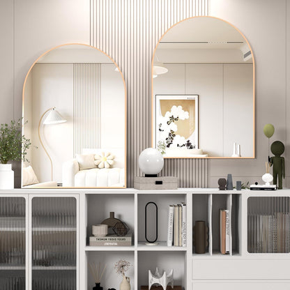 Gewölbter Wandspiegel Gold 75x102cm – Badezimmer & Deko