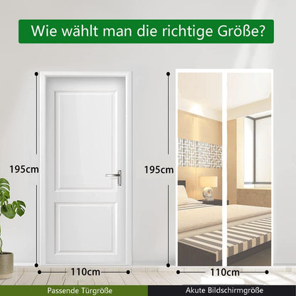 Fliegengitter Balkontür Magnet 110x195cm – Insektenschutz ohne Bohren