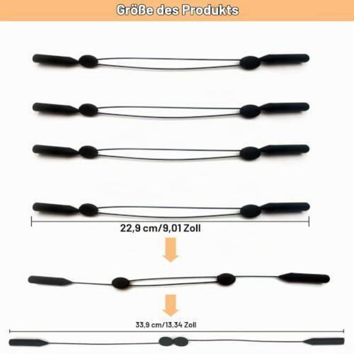 4er-Set Sportbrillenband Silikon Einstellbar Damen Herren Kinder
