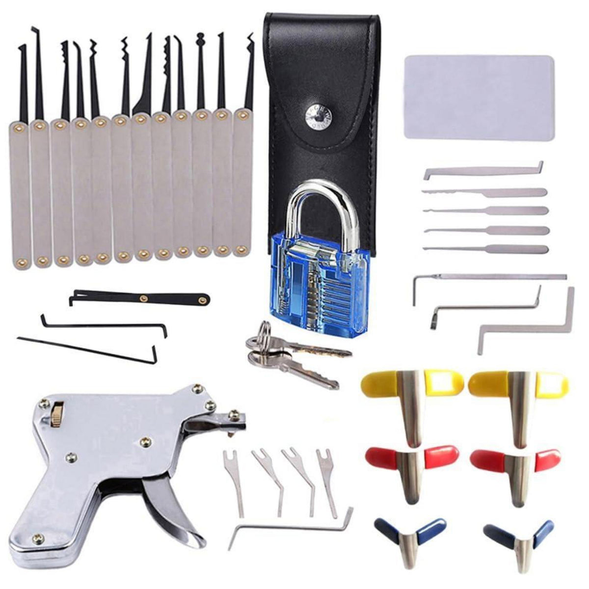 Lockpicking-Set für Anfänger mit Dietrichpistole und Vorhängeschloss