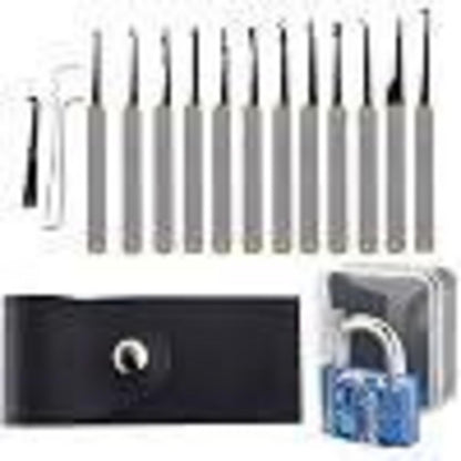 Lockpicking-Set für Anfänger mit Dietrichpistole und Vorhängeschloss