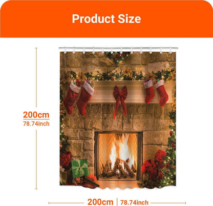 Duschvorhang Weihnachtsstrümpfe 200x200cm Antischimmel Polyester