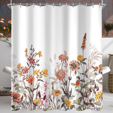 Duschvorhang Mischblumen 180x160cm Wasserabweisend mit 12 Ösen
