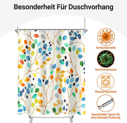 Lerores Duschvorhang 200x200cm Bunter Baum Antischimmel Polyester