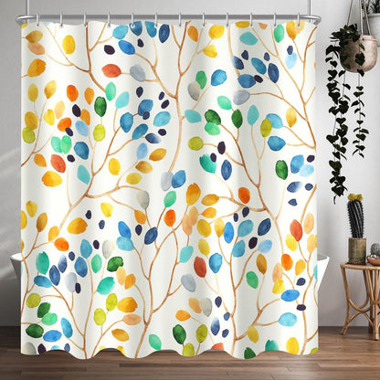 Duschvorhang 200x200cm Bunter Baum Wasserabweisend Antischimmel Polyester Stoff