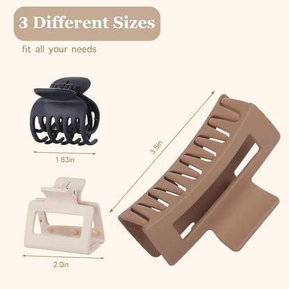 NOOMII Haarklammern-Set: 8pcs rechteckige matte Haarspangen in 2 Stilen, 1,6 Zinken