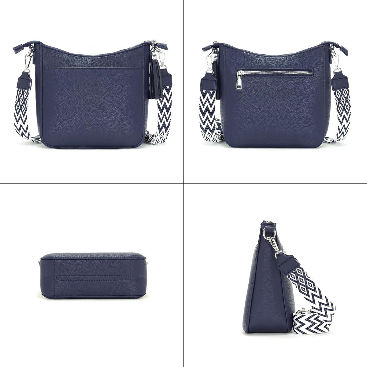 YISUOHOOM Damen Handtasche Blau Vegan Leder Crossbody Bag Magnetic Closure