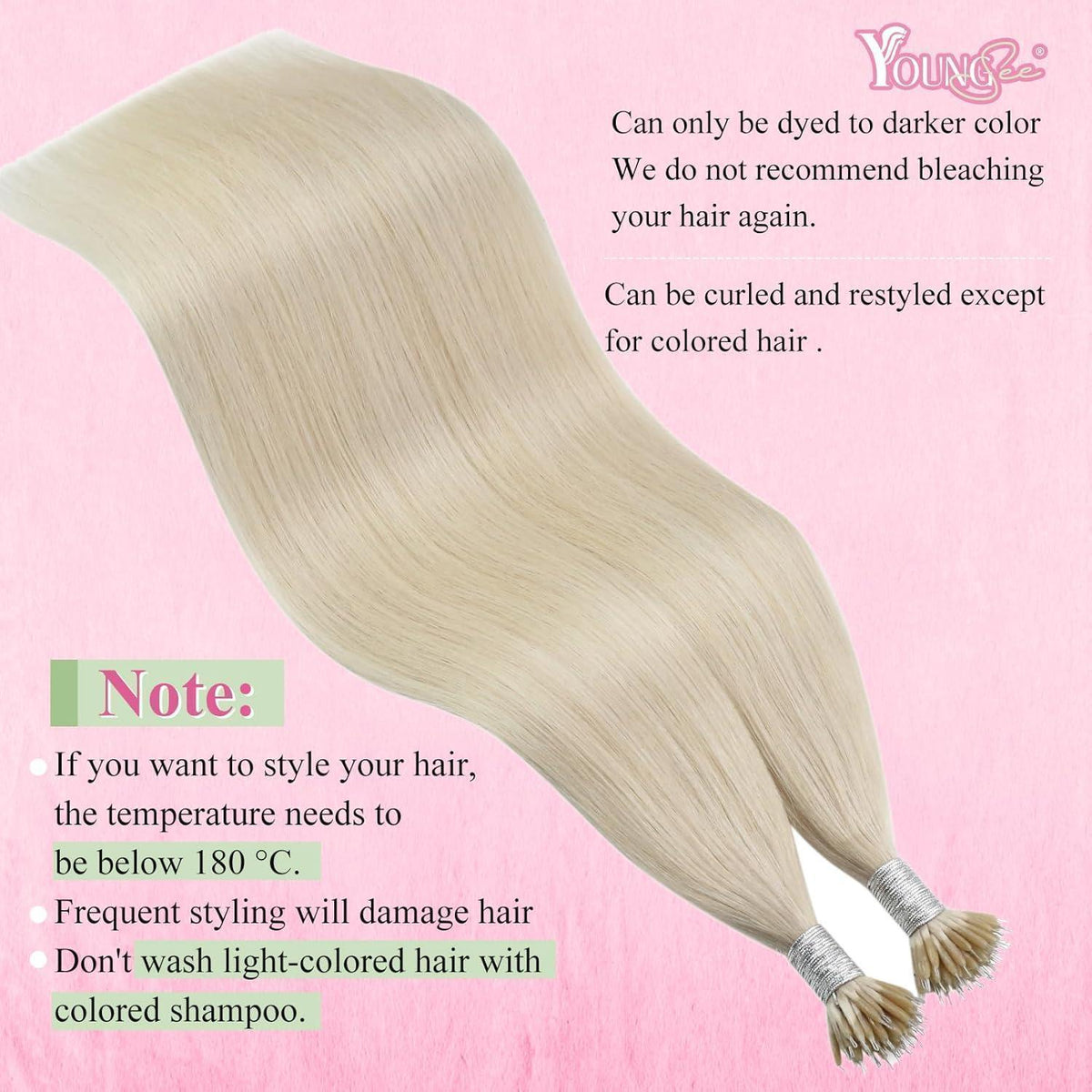 Echthaar Nano Extensions Platinblond 55cm – Volumen & Länge