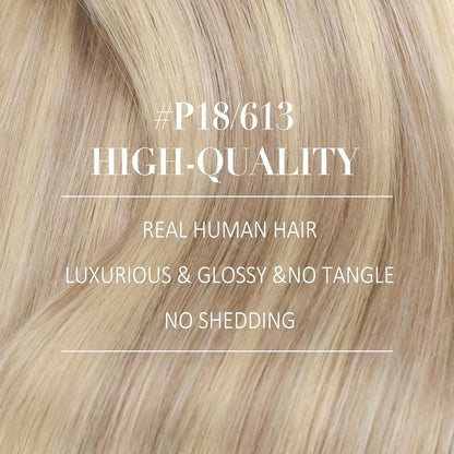 Aschblond Nanoring Extensions Echthaar 45cm – Haarverlängerung