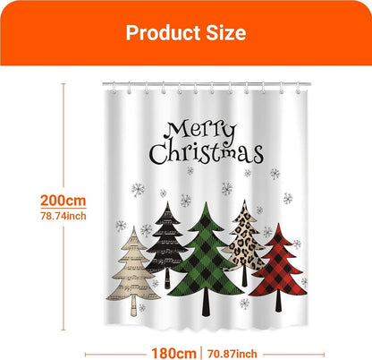 Duschvorhang 180x200cm Bunter Weihnachtsbaum Wasserdicht Polyester mit