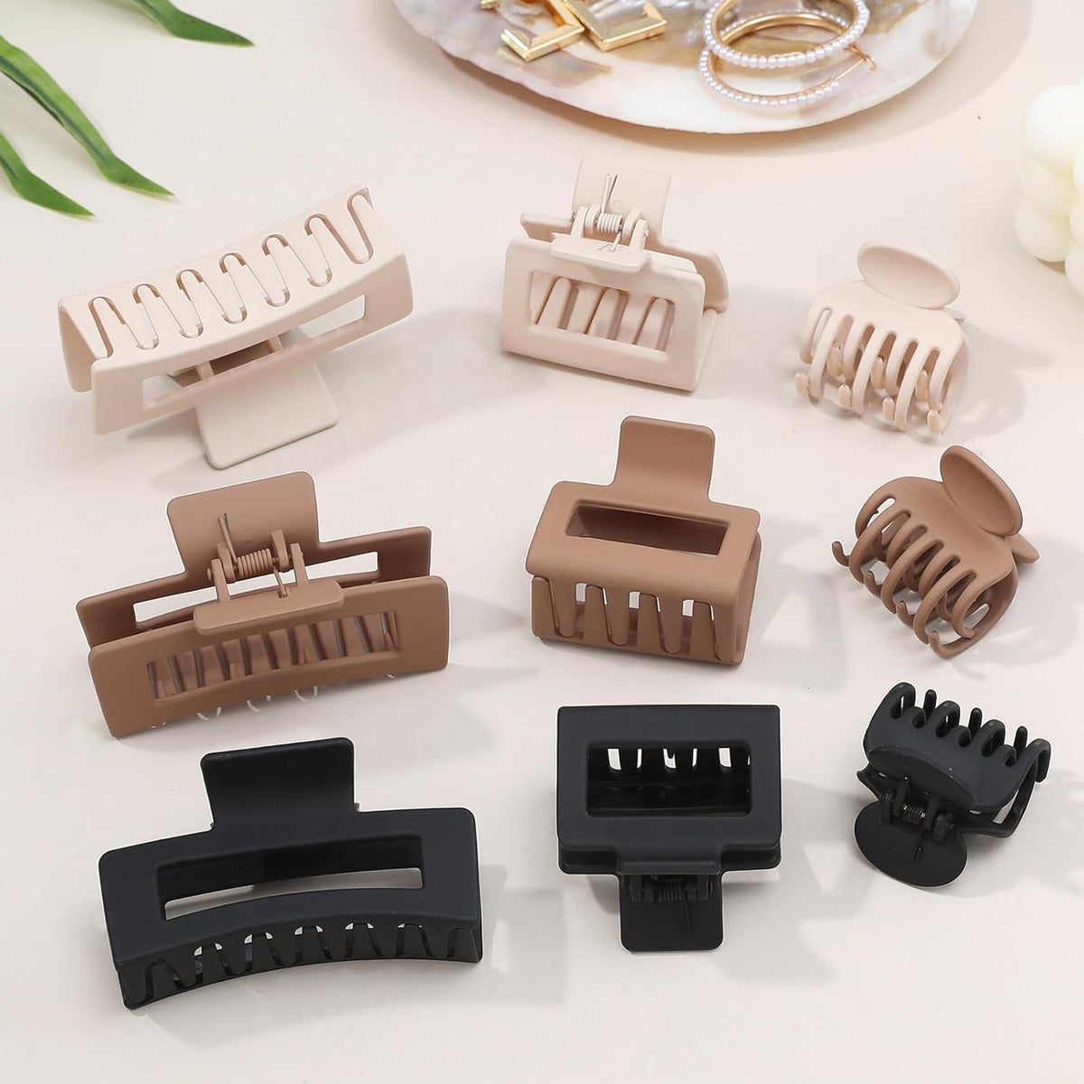 Haarklammer Set für Damen - 8pcs Hair Claw Clips in 2 Stilen