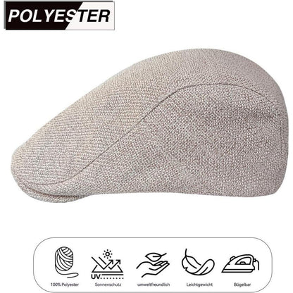 Leinen Schiebermütze Herren mit Futter – Sommer Flatcap Khaki