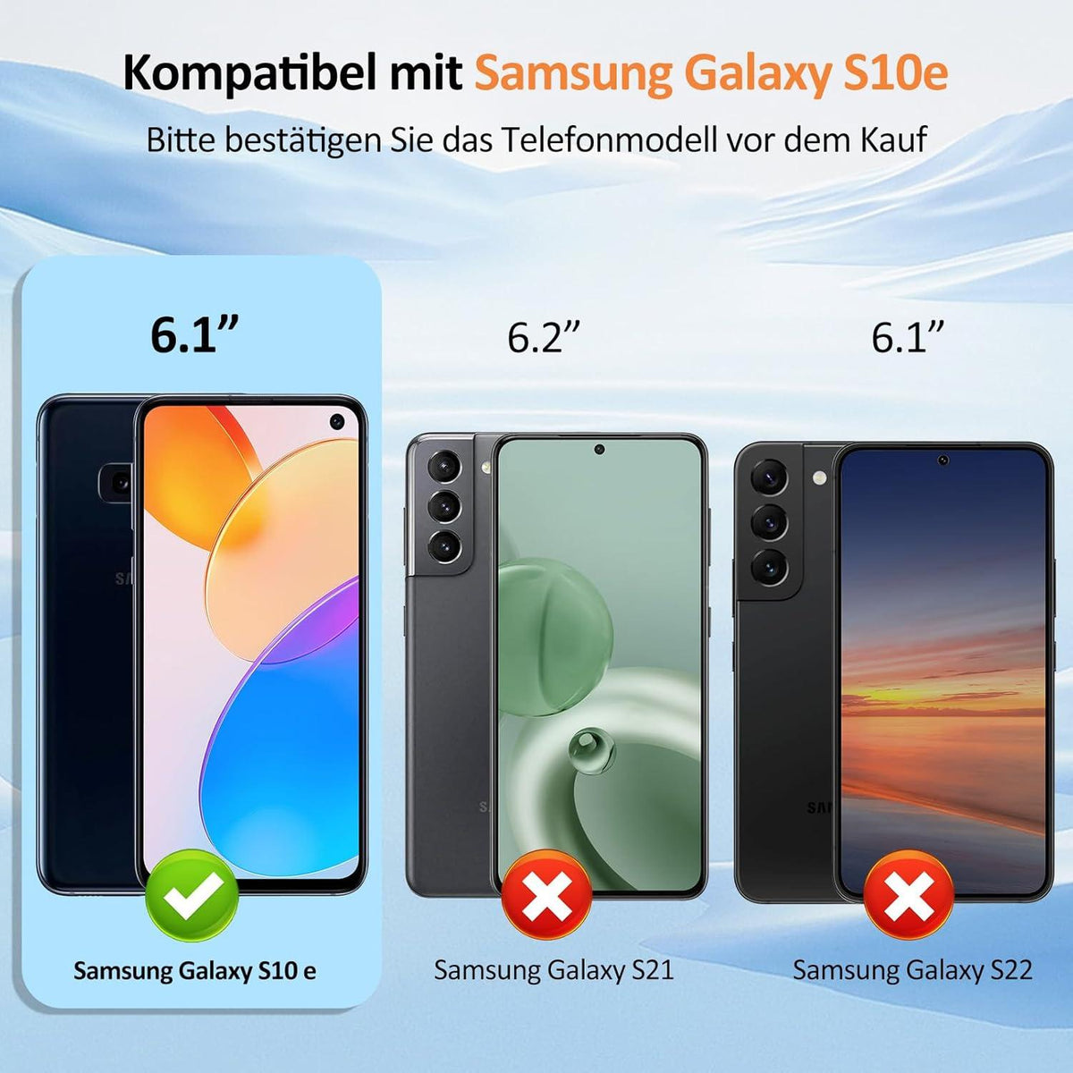 Samsung Galaxy S10e Panzerglas Schutzfolie 2 Stk 9H Härte
