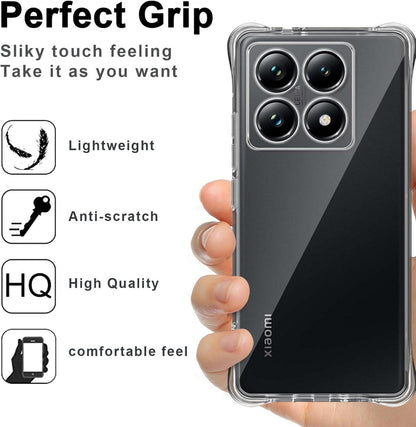 Silikon Hülle für Xiaomi 14T Pro + Panzerglas Schutzfolie 2 Stück
