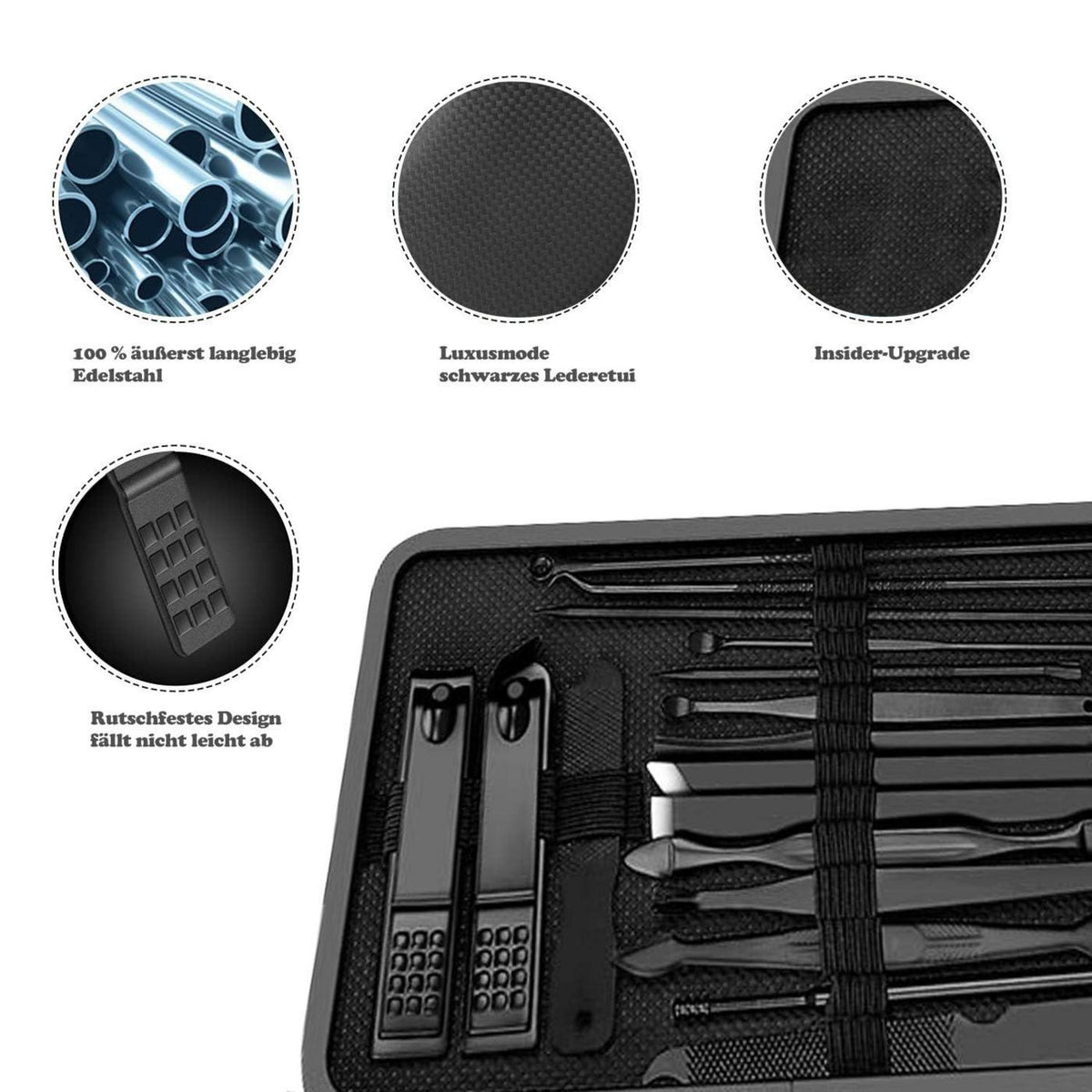 Professionelles Maniküre Pediküre Set 24-teilig Nagelset aus Edelstahl