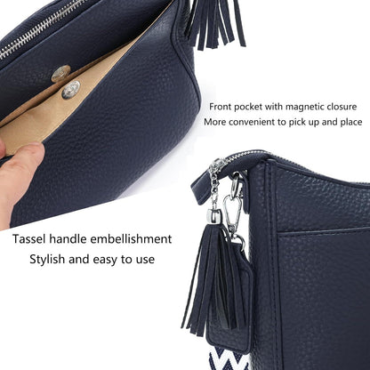 Handtasche Damen Blau Mittelgroß Umhängetasche Crossbody Bag