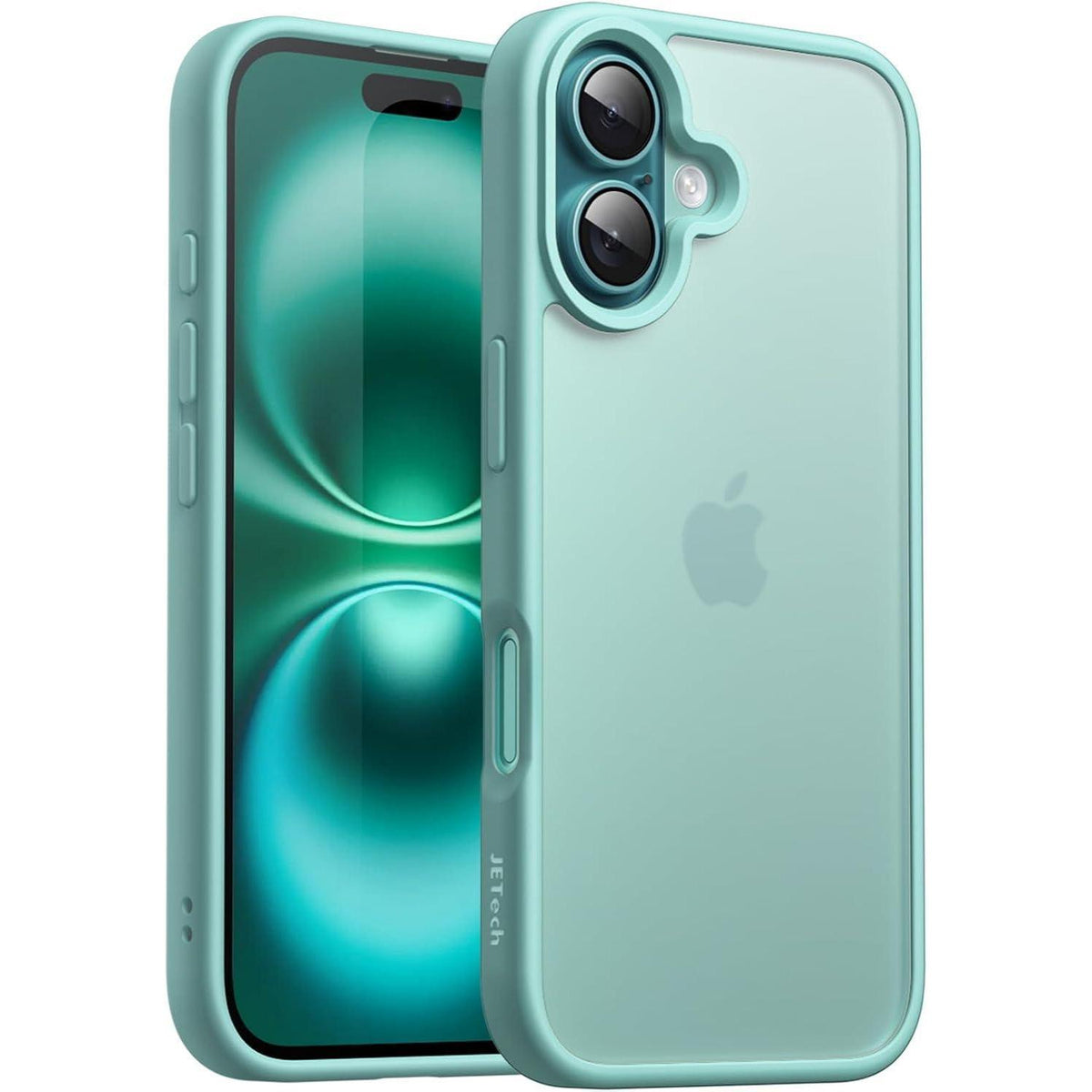 iPhone 16 Hülle matt transluzent blaugrün stoßfest
