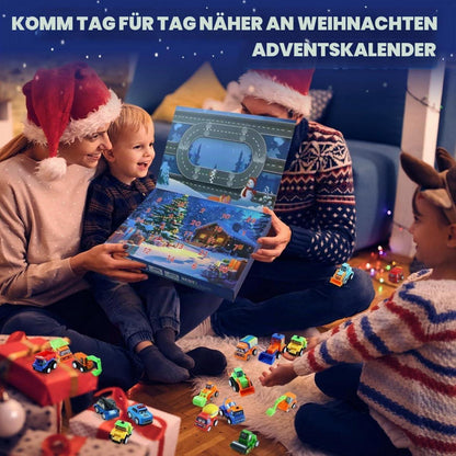 Adventskalender Auto 2026 Kinder – 24 Spielzeugautos & Baustelle