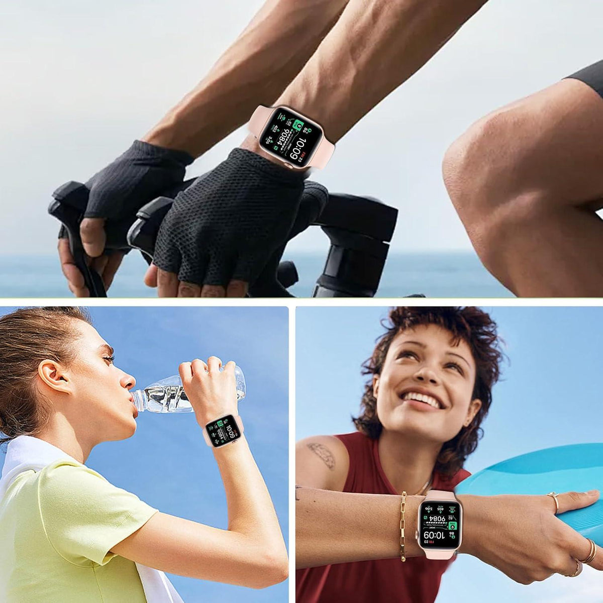 Agedate Panzerglas Apple Watch Series 4/5/6/se 44mm Schutzfolie 4 Stück TPU Displayschutz iWatch se 44mm folie