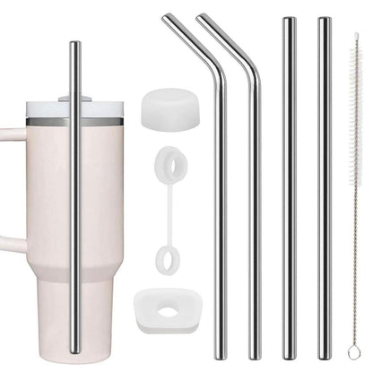 Edelstahl Strohhalme für Stanley Cup – 4er Set mit Bürste