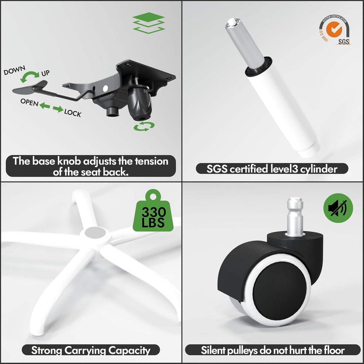Ergonomischer Bürostuhl X-förmig Gaming Schreibtischstuhl Lendenwirbelstütze