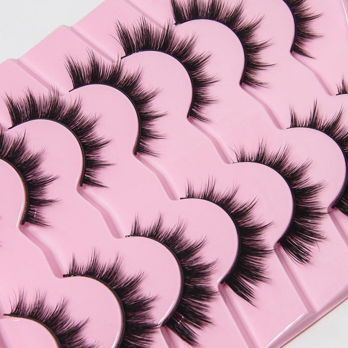 7 Paar 3D Natürliche Künstliche Wimpern – Wiederverwendbar & Flauschig