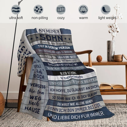 Flaneldecke für Sohn – Geschenk zum 18. Geburtstag, Abschluss, Mutmacher