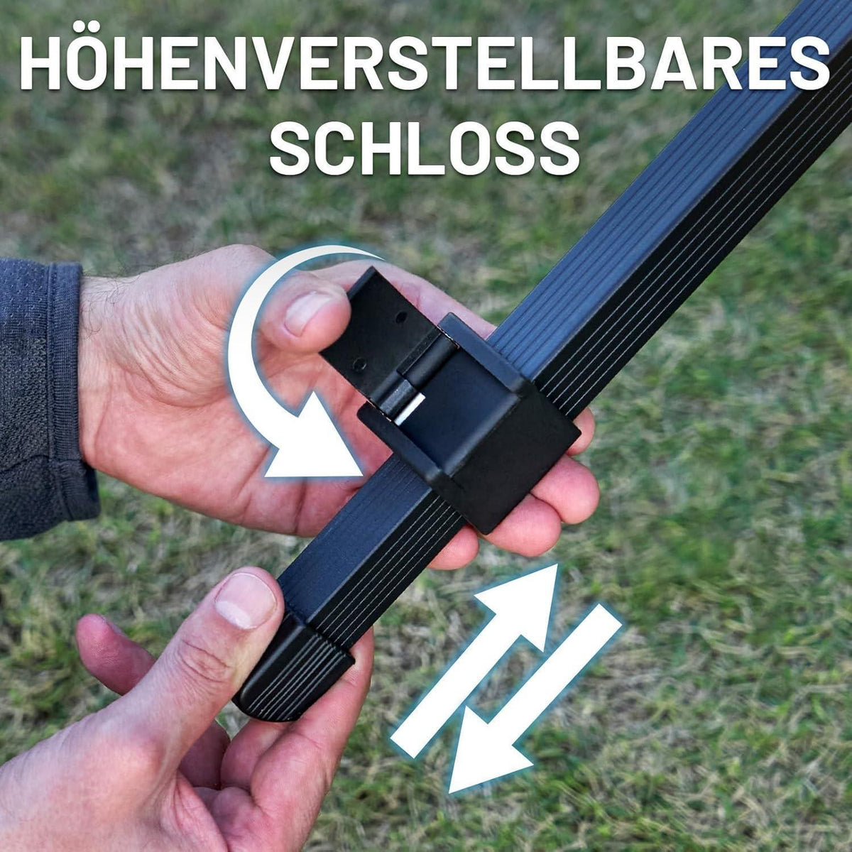 Höhenverstellbarer Campingtisch Aluminium klappbar mit Tasche 108x71cm Schwarz