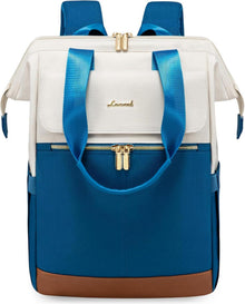Eleganter Damen Laptoprucksack Blau USB 15,6 Zoll Arbeitsrucksack