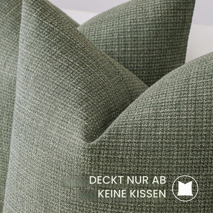 Einfarbiger Kissenbezug Leinen 30x50 cm - Graugrün