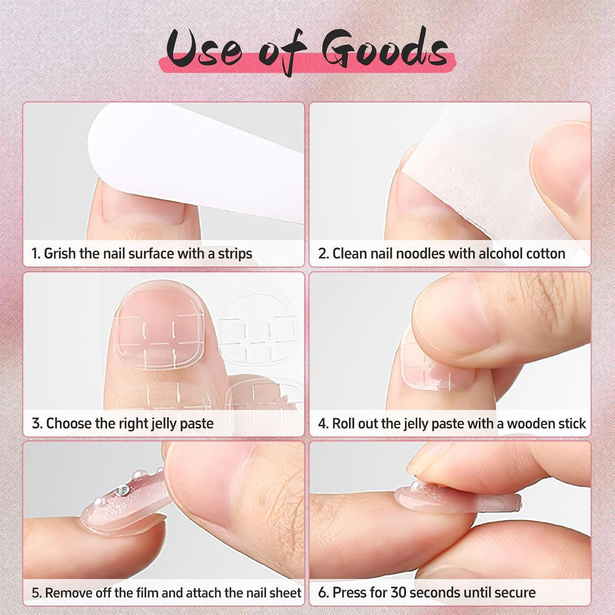 24er Herbst Press On Nails Set mit Jelly Glue Nagelfeile Holzstab