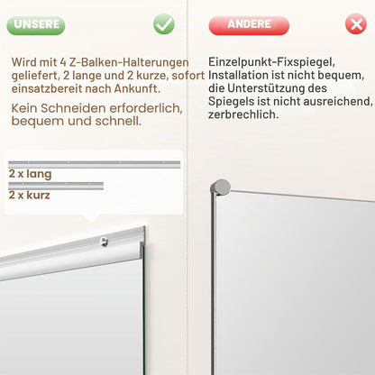 Ganzkörperspiegel 240x100cm – Fitness & Yoga Spiegel Wandmontage