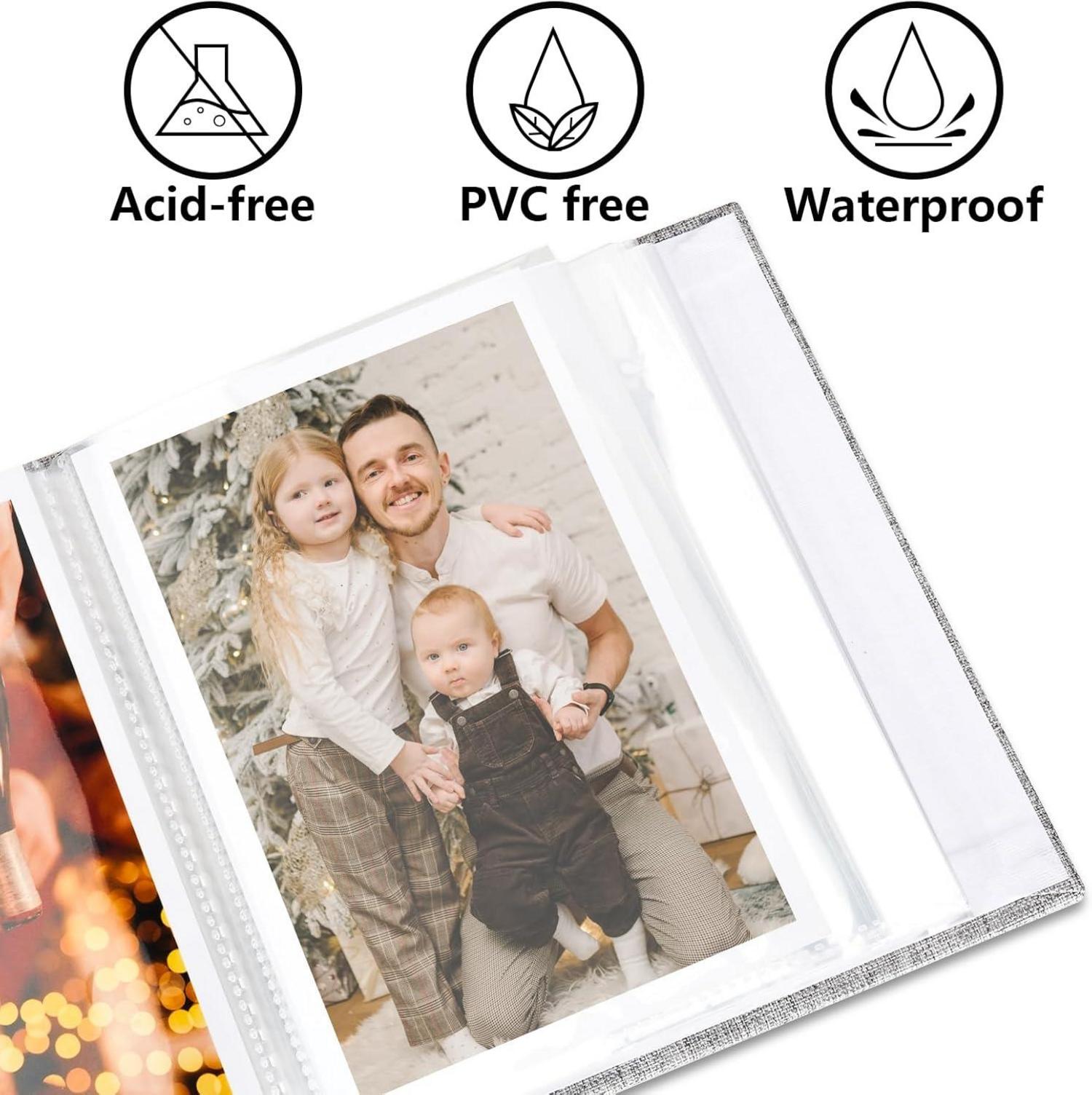 Fotoalbum - 10x15 Klein Leinen Cover 2er Pack Grau