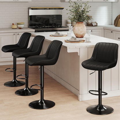 Drehbarer Barhocker 4er Set, Höhenverstellbar & Modern