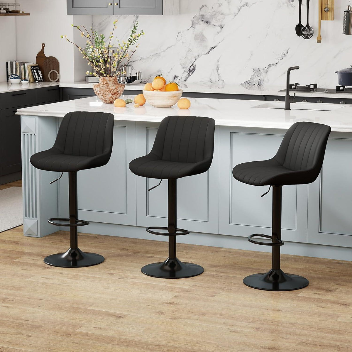 Drehbarer Barhocker 4er Set, Höhenverstellbar & Modern