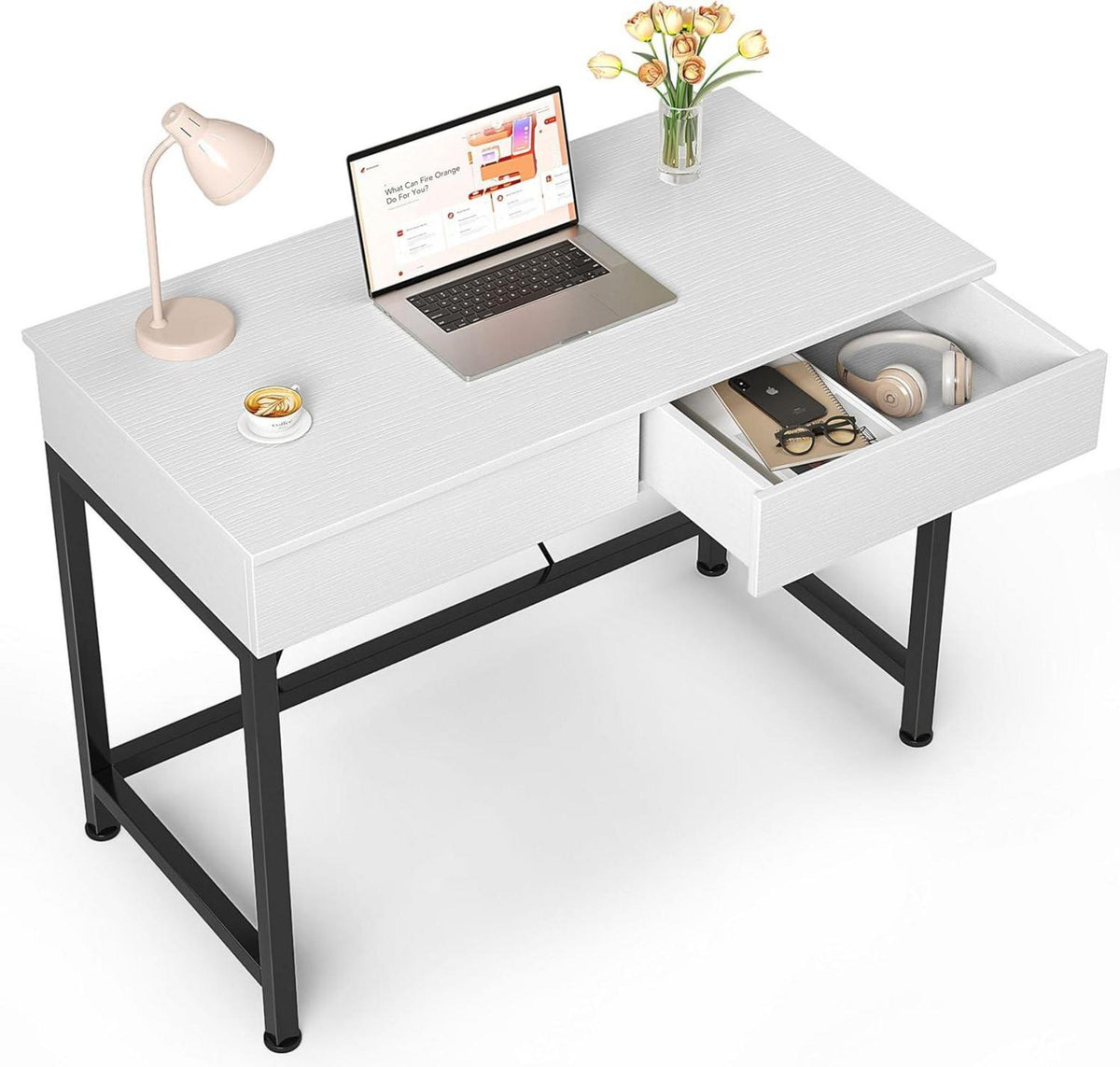 Hölzerner Schreibtisch mit Schubladen und Lagerung 100x50x73cm
