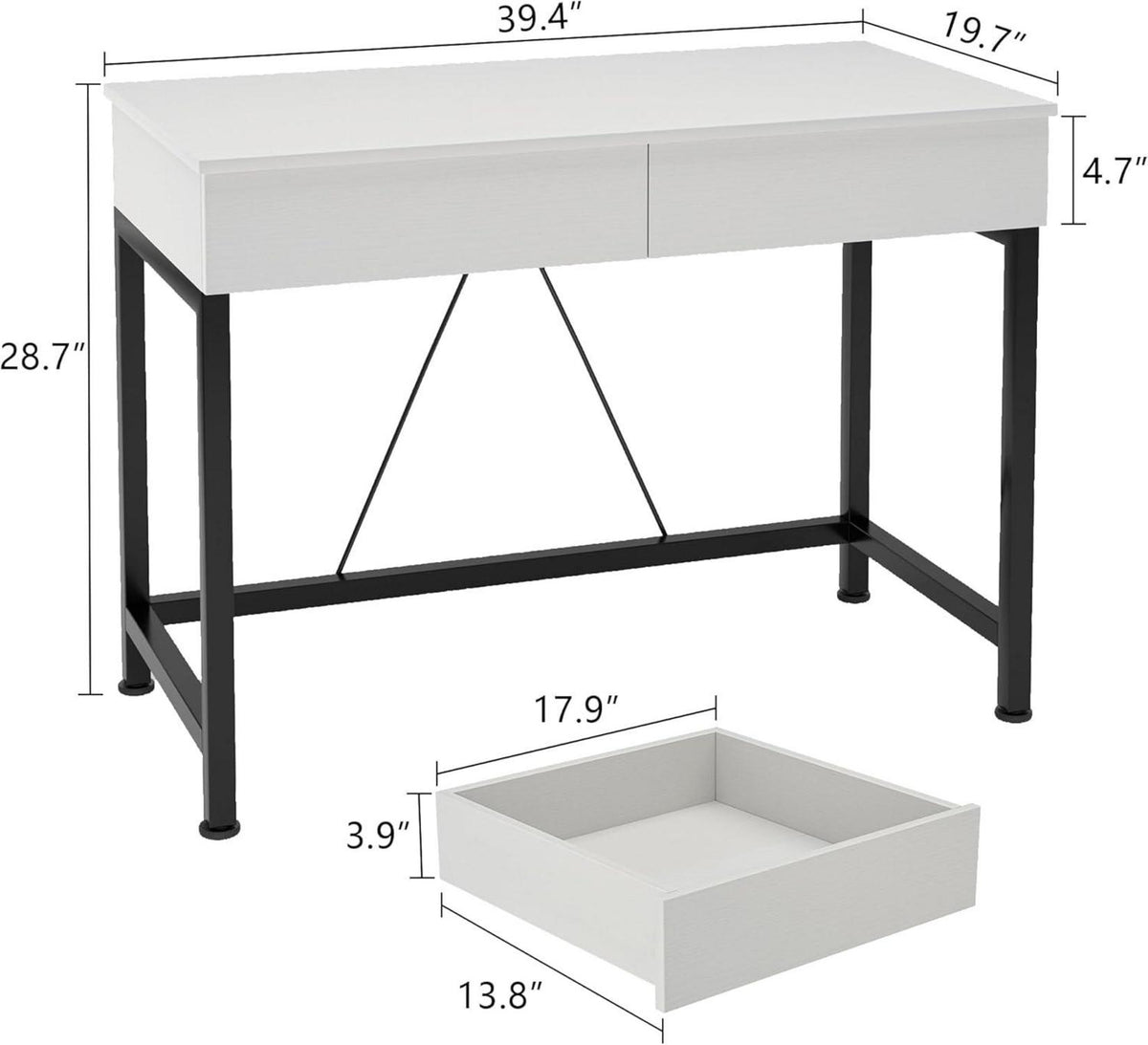 Hölzerner Schreibtisch mit Schubladen und Lagerung 100x50x73cm
