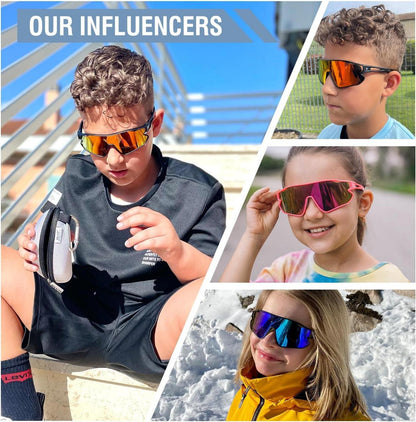 DUCO Kinder Sportsonnenbrille UV400 Baseball TR90 Rahmen