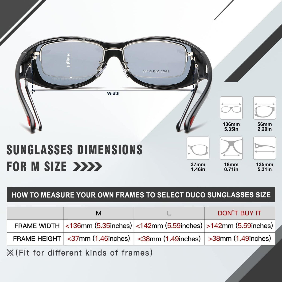 Polarisierte Sonnenbrille UV400 Schutz für Brillenträger<bitscher